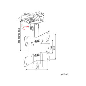 UCHWYT SUFITOWY/SKOŚNY DO TV LED/LCD AR-21skos 17-42" 20kg ART