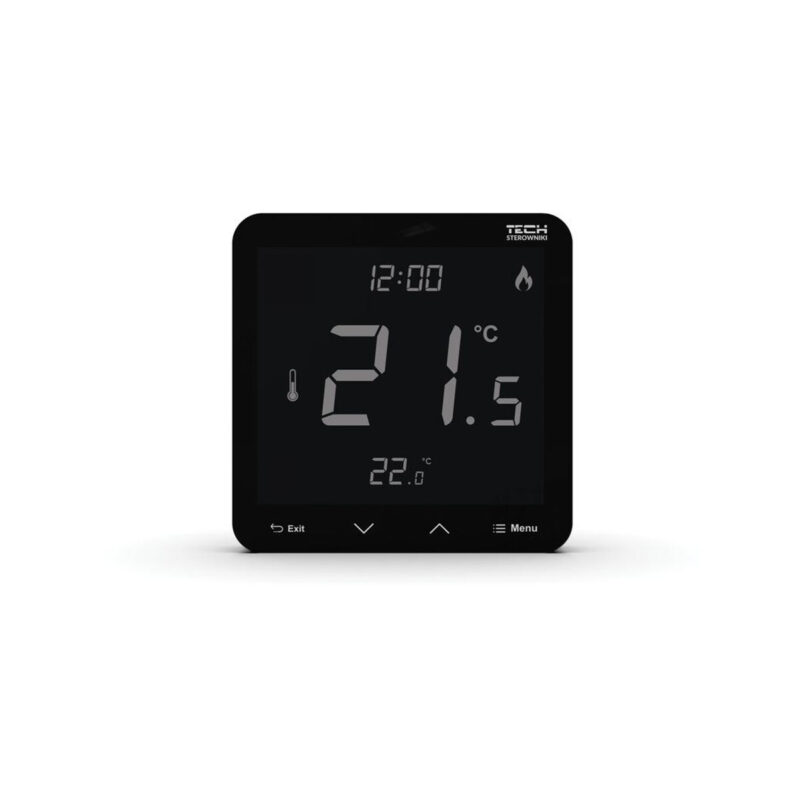 Przewodowy regulator pokojowy czarny R-10S PLUS Tech Sterowniki