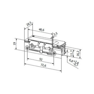 Elektrozaczep HARTTE XS12RM-C seria XS 12V DC rew. z monitoringiem i wyślizgiem