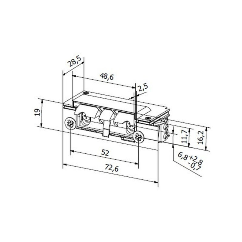 Elektrozaczep HARTTE XS12RM-C seria XS 12V DC rew. z monitoringiem i wyślizgiem