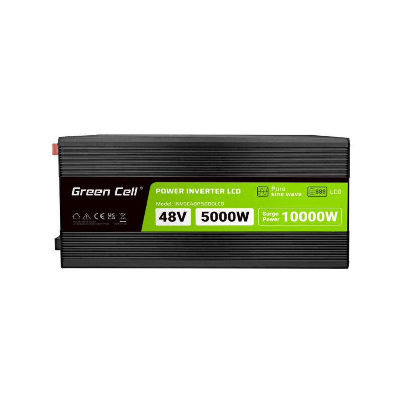 PRZETWORNICA NAPIĘCIA Green Cell PowerInverter LCD 48V / 230V 5000/10000W CZYSTA SINUSOIDA