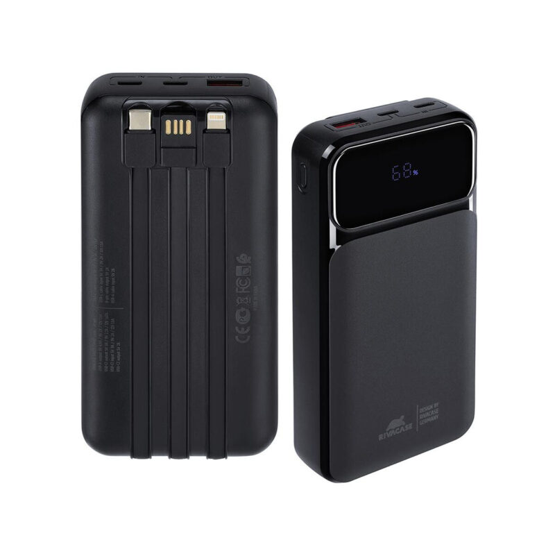 274d96a27c0652af9dcdbdf92f346739_original Powerbank Rivacase 20000mAh 22.5W PD 2x USB-C 1x USB-A VA2221 czarny + kabel USB-C i Lightning