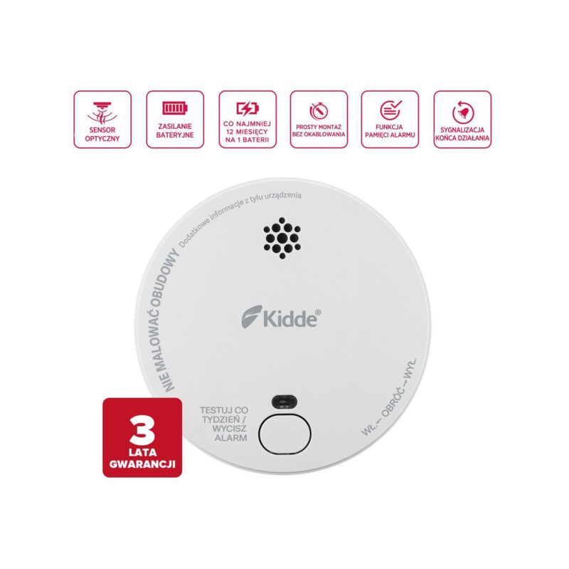 Zestaw 2 czujek KIDDE czadu i dymu