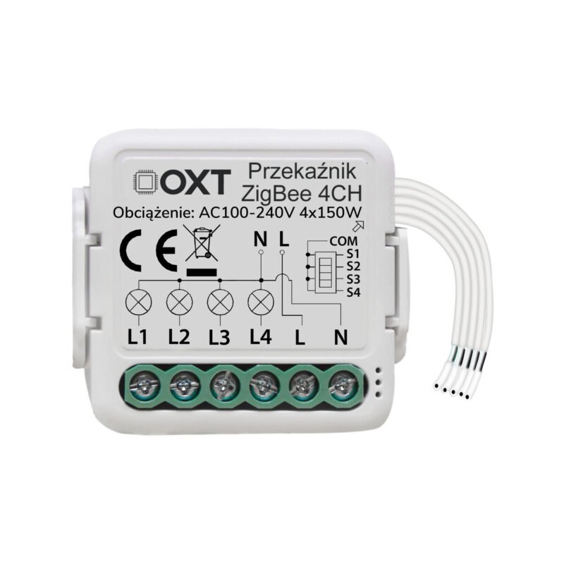 Moduł OXT mini przekaźnik 4 obwody ZigBee TUYA T264