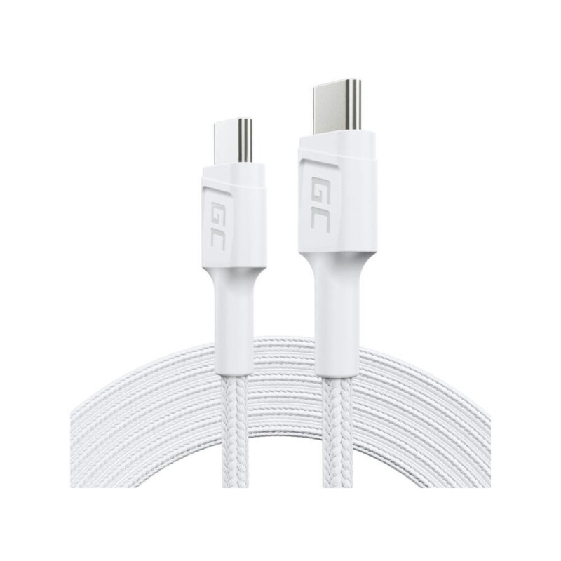 KABEL USB-C / USB-C Green Cell POWERSTREAM 200cm BIAŁY PD 60W ULTRA CHARGE QUICK CHARGE 3.0 KABGC29W