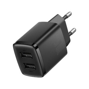 ŁADOWARKA SIECIOWA Baseus Compact Charger CCXJ010201 10.5W 2x USB-A CZARNA