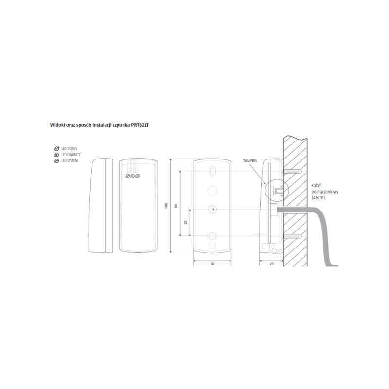 2994_4 Czytnik zbliżeniowy ROGER PRT62LT