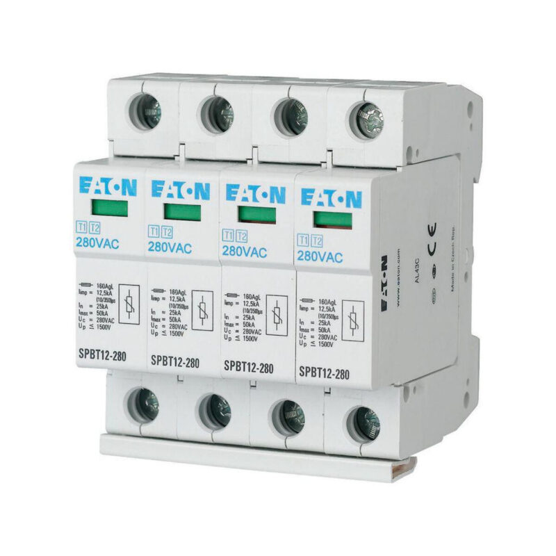 EATON OGRANICZNIK PRZEPIĘĆ T1+T2 B+C 4P 4M 12.5KA 1.5KV TN, TNS SPBT12-280/4