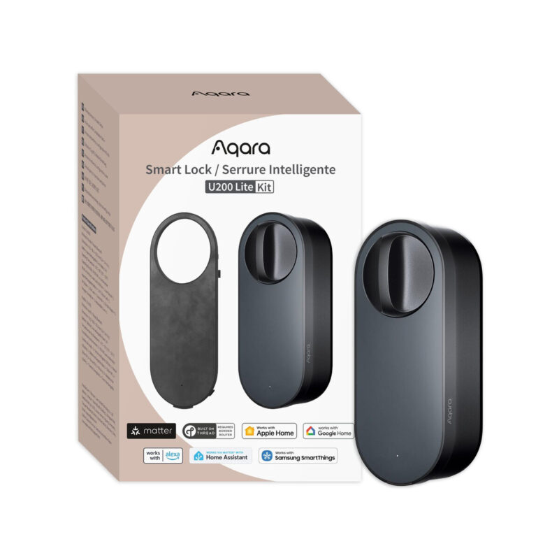 Aqara Smart Lock U200 Lite Czarny Inteligentny zamek do drzwi EL-D03D