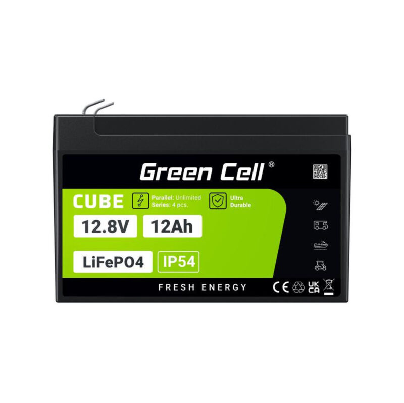AKUMULATOR LITOWO-ŻELAZOWO-FOSFORANOWY LiFePO4 Green Cell Cube 12.8V 12Ah LFPGC12V12AH