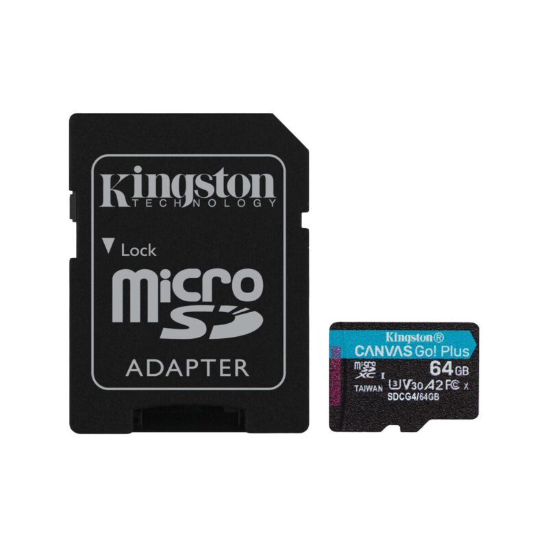 Karta pamięci microSD 64GB Kingston CanvasGo! Plus 200MB/s A2 U3 V30 + adapter