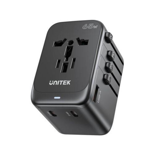 Unitek P1122ABK01 Ładowarka podróżna EU/US/UK/AUS PD 65 W