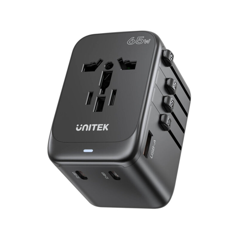 Unitek P1122ABK01 Ładowarka podróżna EU/US/UK/AUS PD 65 W