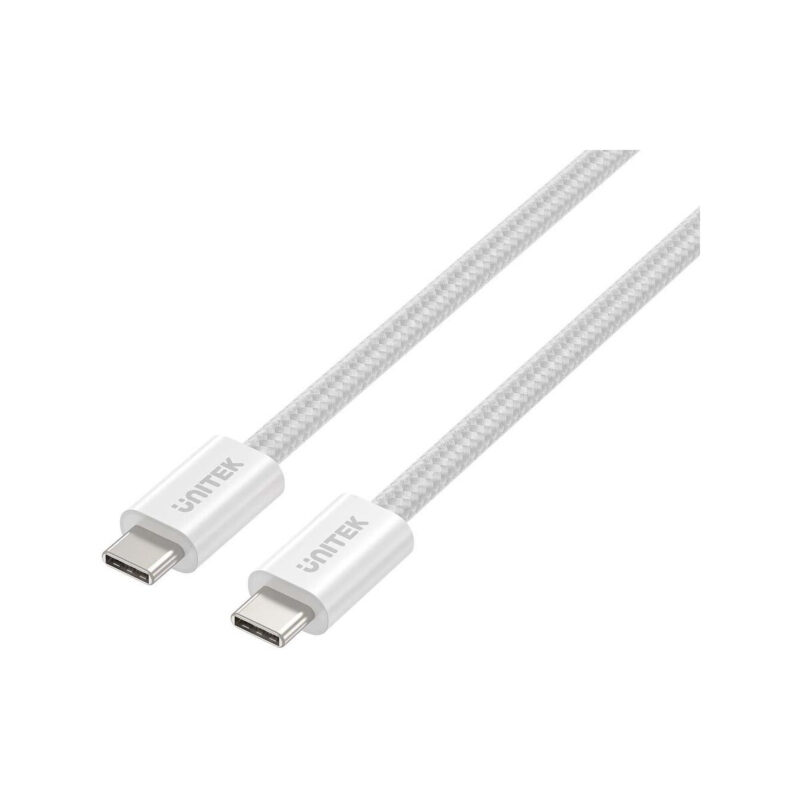 Kabel zwijany magnetycznie Unitek USB C PD 100W biały 1m
