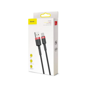 KABEL USB-A / USB-C Baseus Cafule CATKLF-U91 300cm 2A QC 3.0 CZARNO-CZERWONY W OPLOCIE