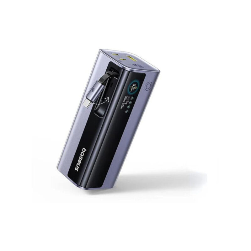 Powerbank Baseus EnerGeek GR11 20000 mAh 145 W USB-A 2x USB-C szary ze zwijanym kablem USB-C