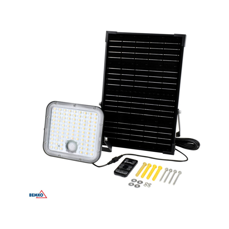 Naświetlacz SOLARNY LED TRINGO 1.5W 220LM 4000K IP65 czarny cz. pir