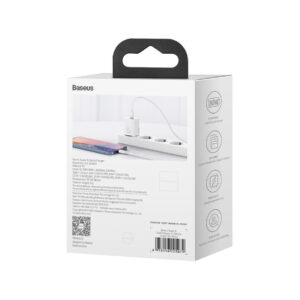 ŁADOWARKA SIECIOWA Baseus Super Si Quick Charger 1C CCSUP-J02 30W 1x USB-C PD 3.0 QC 3.0 BIAŁA