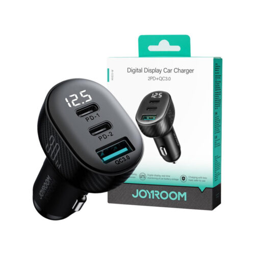 Ładowarka samochodowa Joyroom JR-CCD04 30W 4A 2x USB-C 1x USB-A PD QC 3.0