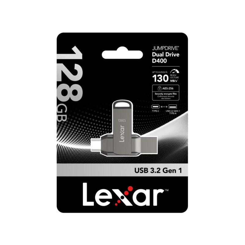 Pendrive Lexar Dual Drive D400 128GB USB-C/A 3.1 130MB/s