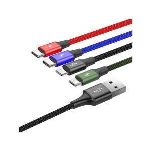 KABEL 4w1 USB-A / Lighting iPhone 2x USB-C micro-USB Baseus Cafule CA1T4-B01 1.2m 3.5A W OPLOCI