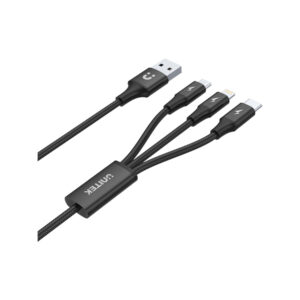 Unitek przewód ładujący USB 3 w 1 czarny