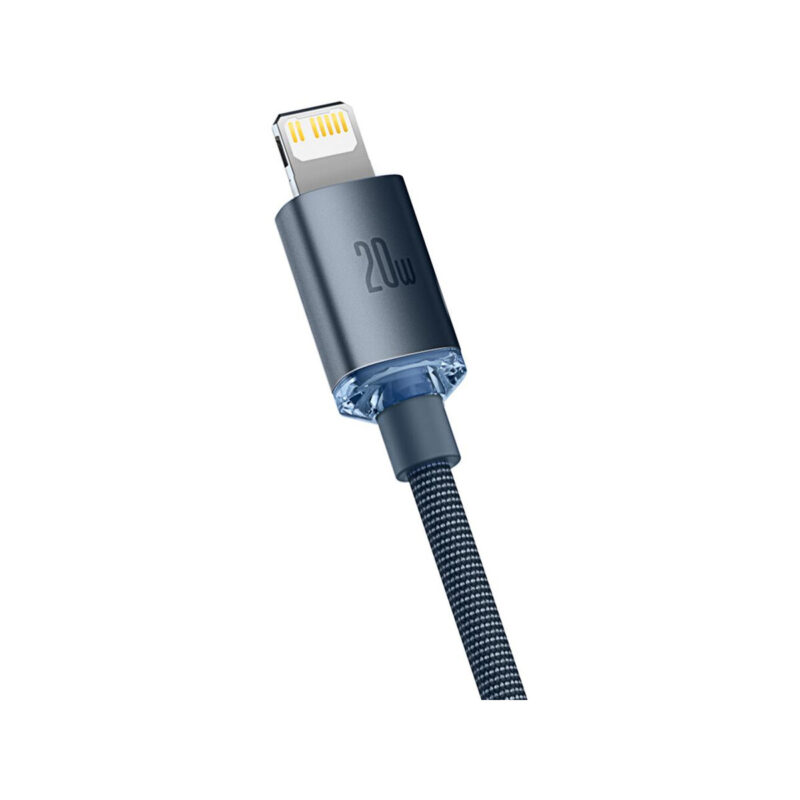 KABEL USB-C / Lightning iPhone Baseus Crystal CAJY000301 2m 20W PD QC CZARNY W OPLOCIE PREMIUM