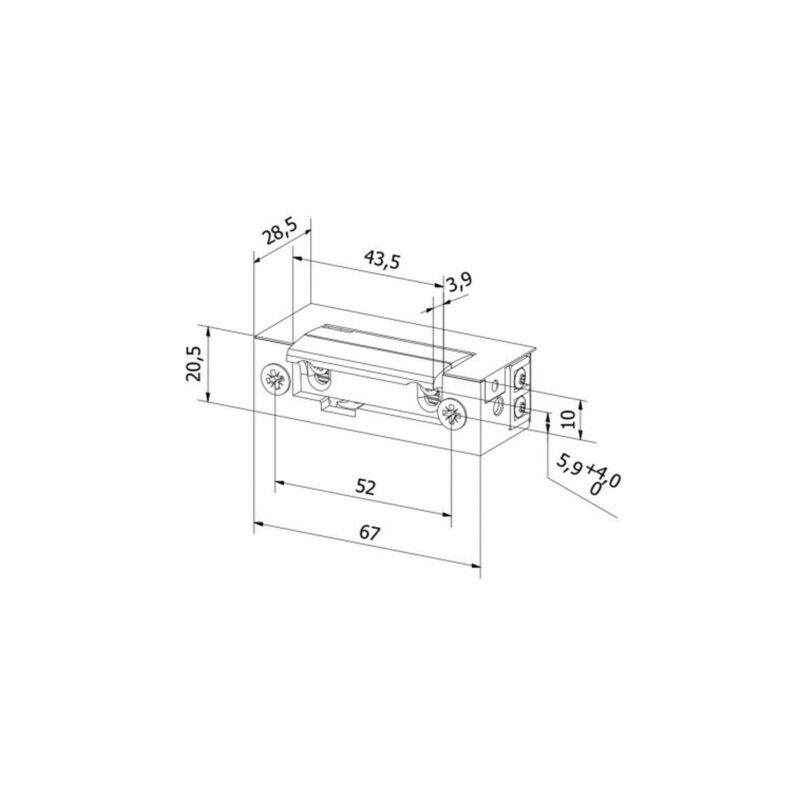 Elektrozaczep BIRA symetryczny ES1-006 12V DC niskoprądowy z pamięcią wewnętrzną