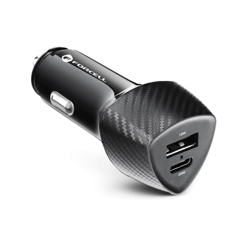ŁADOWARKA SAMOCHODOWA Forcell Carbon CC50-1A1C 38 W 1x USB-C 1x USB-A PD 3.0 QC 3.0 CZARNA