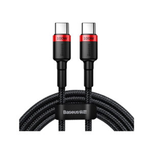 KABEL USB-C / USB-C Baseus Cafule CATKLF-AL91 200cm 100W 5A PD 2.0 QC 3.0 CZARNY W OPLOCIE