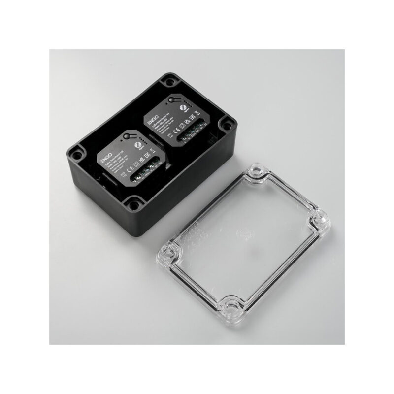 ENGO Controls EBOX2 - Obudowa hermetyczna, natynkowa, IP65, 129mm x 89mm x 55mm (szer. x wys. x gł.) do przekaźników: EREL-16ZB / EREL-16WIFI / EROL-ZB / EROL-WIFI / EMOD-ZB