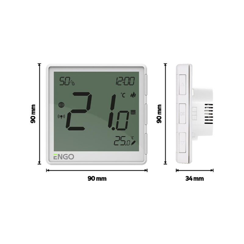 ENGO Controls EONE-230W - Regulator temperatury, 230V, biały, Internetowy, podtynkowy, ZigBee