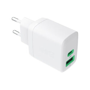 ŁADOWARKA SIECIOWA Greencell PowerSource Duo30 30W 1xUSB-C 1xUSB-A PD 3.0 QC 4.0+ biała
