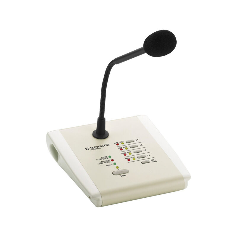 Mikrofon pulpitowy PA, 4-strefowy PA-4000RC MONACOR