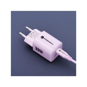 32d70160ff7a3d442bb699961ce2f1fa_original ŁADOWARKA SIECIOWA Forcell F-Energy GaN III VT-41 33 W 1x USB-C 1x USB-A PD 3.0 QC 4.0 FIOLETOWA