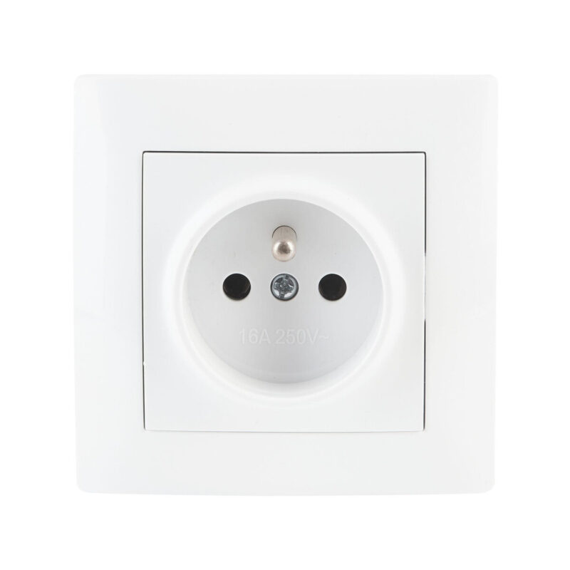 Gniazdo pojedyncze z uziemieniem VCX WESA LC 13 Biały