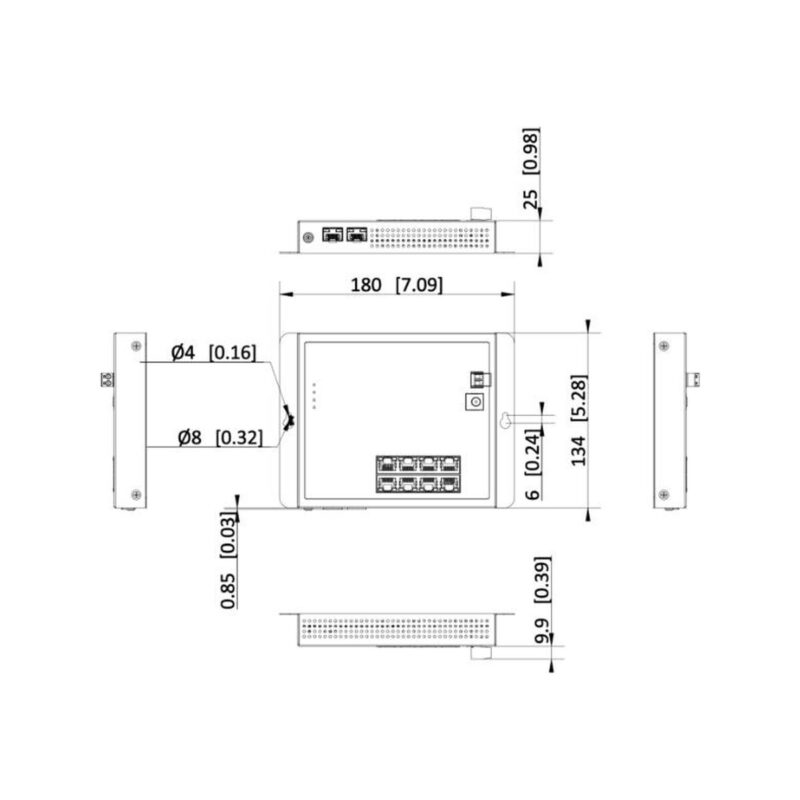 Switch Hikvision DS-3T1510P-SI-FLT(O-STD)/No Power unit