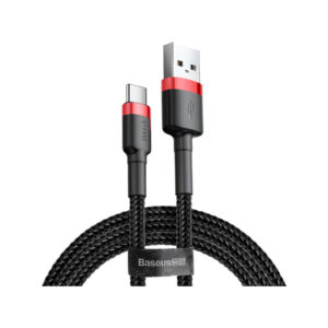 KABEL USB-A / USB-C Baseus Cafule CATKLF-A91 50cm 3A QC 3.0 CZARNO-CZERWONY W OPLOCIE