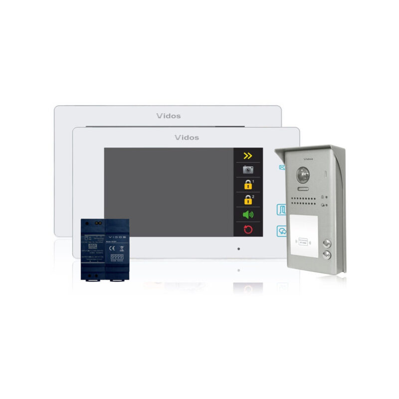 Wideodomofon 2-rodzinny VIDOS DUO 2 x M1021W-2 / S1102A