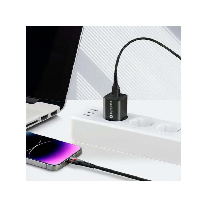 KABEL USB-A / Lightning Apple iPhone LED RGB everActive CBB-1IBR 100cm 2,4A