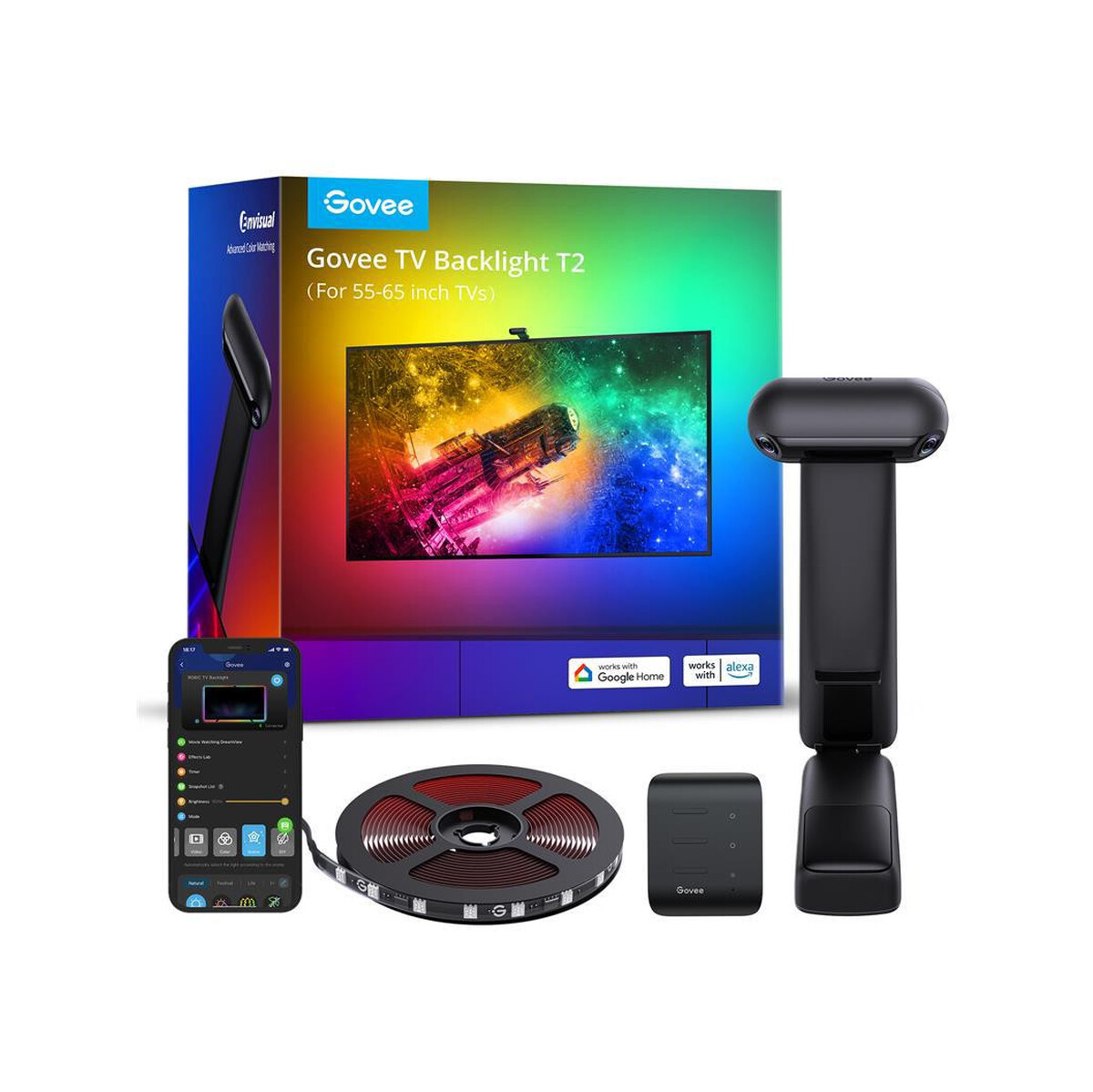 Govee H605C Envisual TV Backlight T2 Taśma LED podświetlenie dla TV 55-65 cali, RGBIC, Wi-Fi+Bluetoo