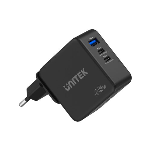 Ładowarka sieciowa Unitek GaN, PD 65W, podróżna, 3 porty