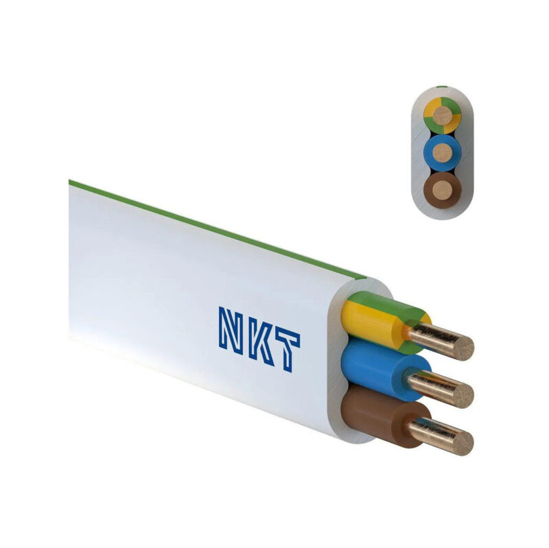 Przewód NKT instal PLUS YDYp 3x1,5 żo biały 450/750V 100m