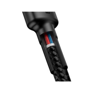 KABEL USB-C / USB-C Baseus Cafule CATKLF-HG1 200cm 60W 3A PD 2.0 QC 3.0 CZARNO-SZARY W OPLOCIE