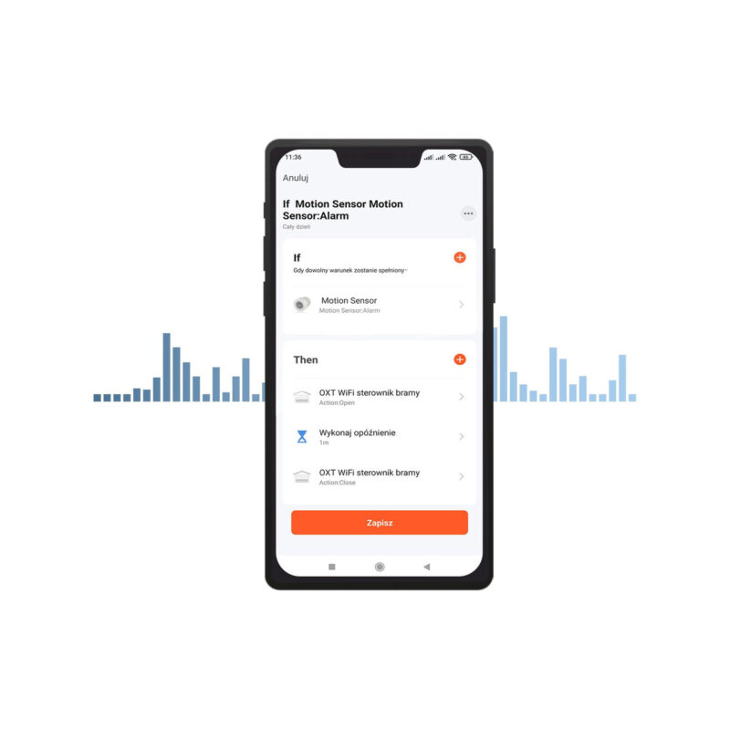 Moduł OXT z sensorem do silnika bramy garażu ZigBee TUYA
