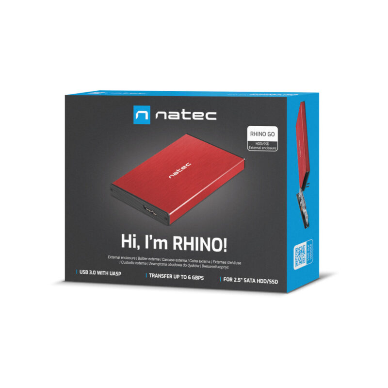 Zewnętrzna obudowa dysku Natec Rhino Go SATA 2.5cala USB 3.0 Czerwony