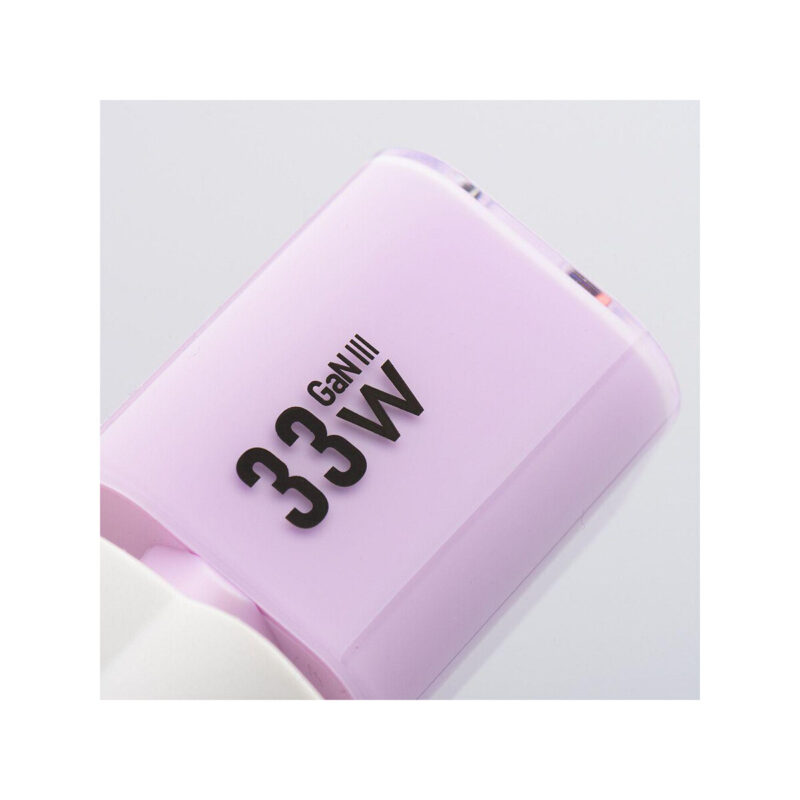 37922971b72dfb78d88f84f3441a7f2b_original ŁADOWARKA SIECIOWA Forcell F-Energy GaN III VT-41 33 W 1x USB-C 1x USB-A PD 3.0 QC 4.0 FIOLETOWA