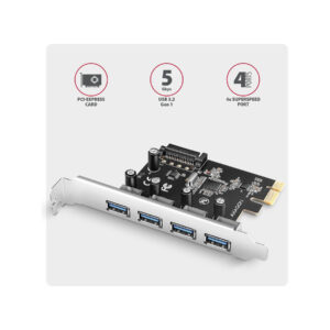 Kontroler Axagon PCEU-430RS PCIe 4x port USB 3.2 GEN 1 15-pin SATA