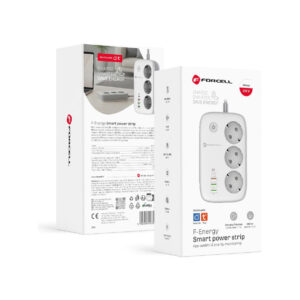 Listwa sieciowa Forcell F-Energy 3x schuko, USB-C 30W, 3x USB-A QC3.0 PD WiFi Tuya 2500W 10A