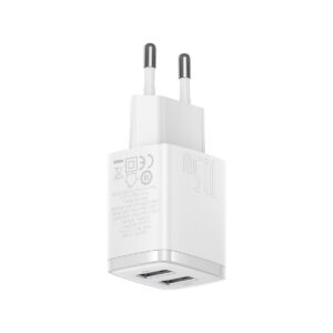 ŁADOWARKA SIECIOWA Baseus Compact Charger CCXJ010202 10.5W 2x USB-A BIAŁA